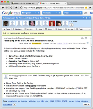 Illustration for article titled Second Use for Google Wave Discovered: Role Playing Games